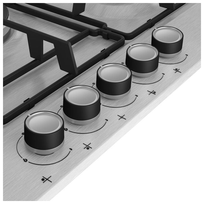 Beko HIAW75224SXE Piano cottura a gas 75 cm 5 fuochi 1 Wok High Efficiency PractiClean colore Inox