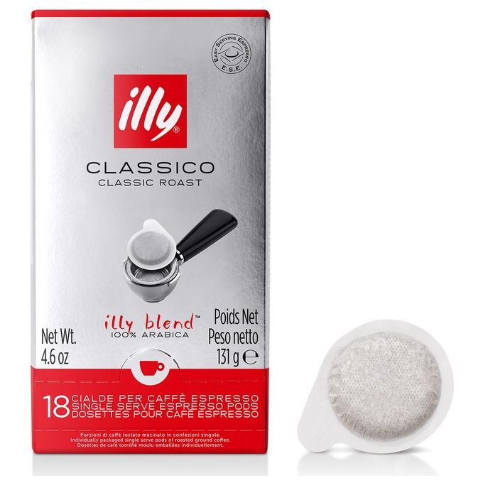 Illy Caffe' in Cialde ESE Mono Splitdose Tostato Classico 1 Confezione da 18 Cialde