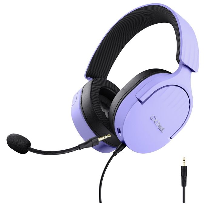Trust 25301TRS GXT 489P Fayzo Cuffie Gaming Cablate Over-Ear con Microfono Rimovibile Driver 50 mm Audio 7.1 35% Plastica Riciclata Colore Viola