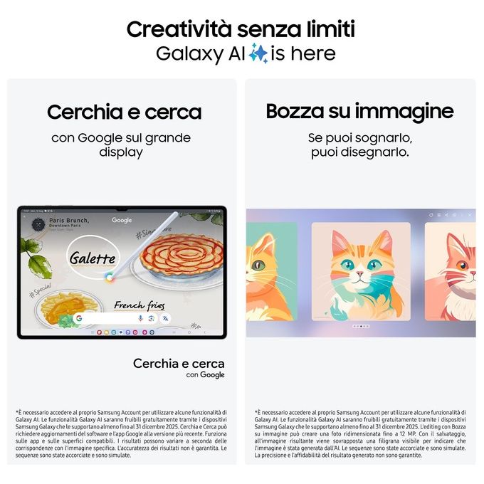Samsung SM-X920NZAREUE Galaxy Tab S10 Ultra Tablet AI Display 14'' Dynamic AMOLED 2X Wi-Fi RAM 12GB 256GB Batteria 11200 mAh Android 14 IP68 colore Grigio