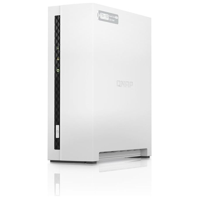 Qnap TS-133 NAS Tower 1 Bay ARM Quad Core 1.8 GHz 2 GB DDR4 RAM Gigabit LAN QTS 5.0 colore Bianco