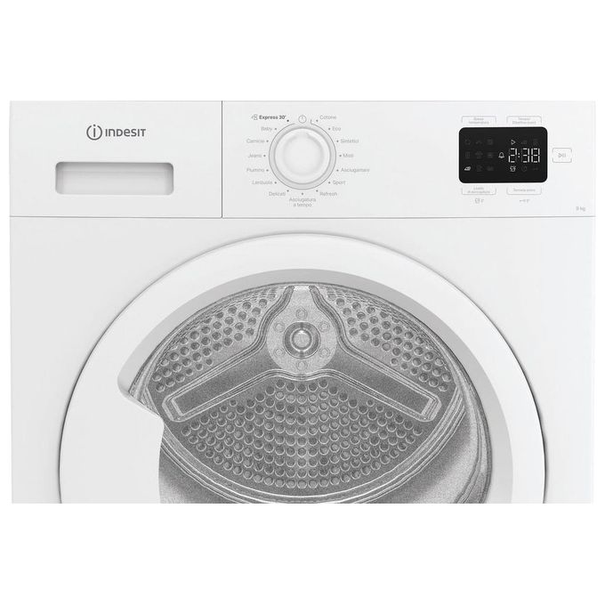 Indesit C YD 92D WW IT Asciugatrice Pompa di Calore 9 Kg Classe E 64 dB Partenza Differita QuickDry (85x60x61 cm) colore Bianco
