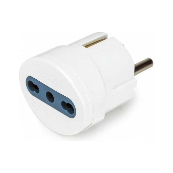 Vultech AT-06 Adattatore Schuko a Bipasso 10-16A Bianco