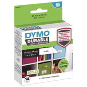 Dymo 2112283 Etichette Durable in Plastica Polipropilene 25x54 mm Rotolo da 160 pezzi colore Bianco