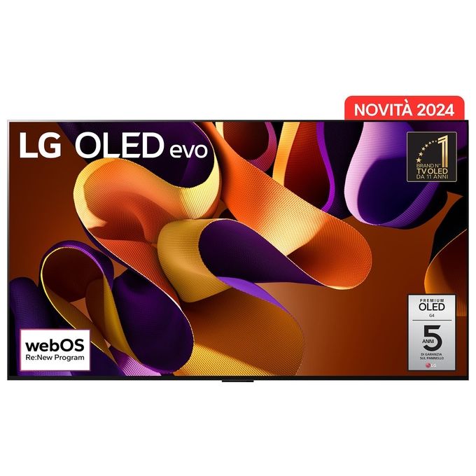 LG OLED77G45LW Serie G4 Smart TV 77'' 4K OLED evo Dolby Vision 4 HDMI 2.1 120Hz webOS 24 colore Argento