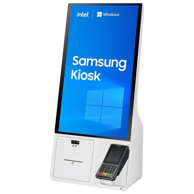Samsung LH24KMC3BGCXEN KM24C-3 Kiosk Design Monitor LED 24'' Full HD Touch Screen Capacitivo Windows 10 IoT Enterprise Intel Core i3 colore Bianco