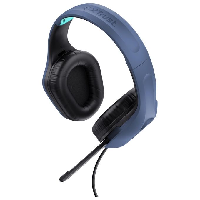 Trust GXT 415B Zirox Cuffie Gaming Over-Ear Cablate Driver 50 mm Microfono Pieghevole Jack 3,5 mm colore Blu