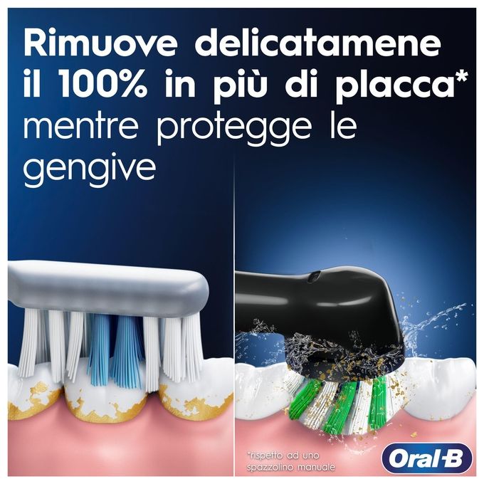 Oral-B PRO SERIES 1 Spazzolino elettrico oscillante ricaricabile 3 modalita' timer 2 min 2 testine colore Nero