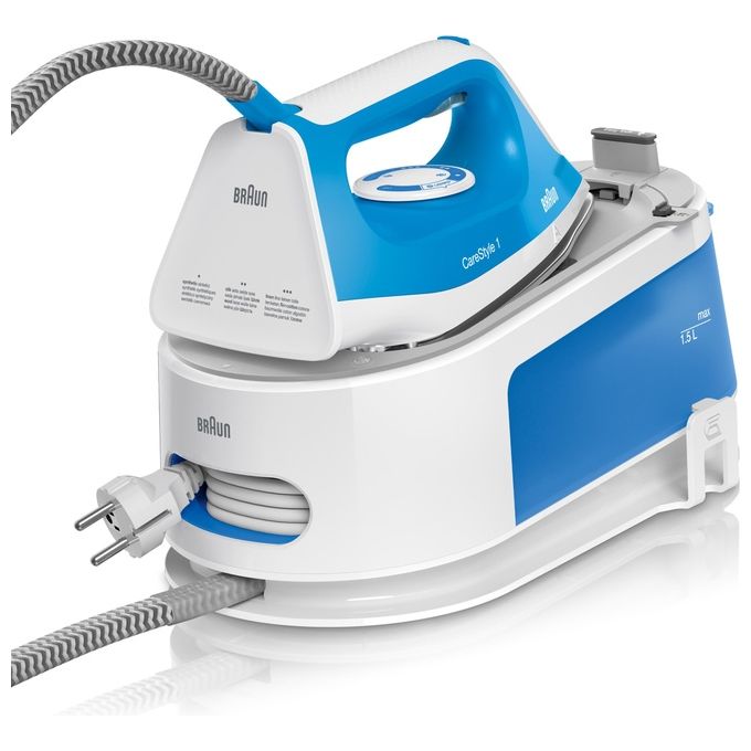 Braun IS1012BL CareStyle 1 Ferro da Stiro con Caldaia 2400W 1.5L 5.5 bar piastra SuperCeramic colore Bianco Blu