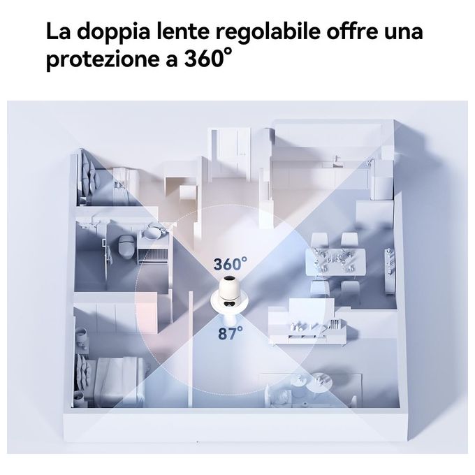 Imou IPC-S2XP-6M0WED Ranger Dual Telecamera IP Wi-Fi 6MP doppia ottica PTZ sirena 110dB visione notturna 15m colore Bianco