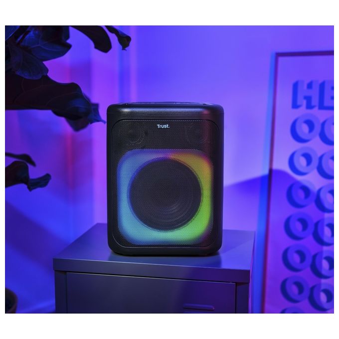 Trust 25280 Azura Cassa Bluetooth per Feste Portatile 50W LED RGB IPX4 11h autonomia colore Nero