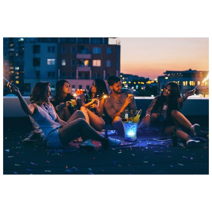 CELLULARLINE BTSPKCHAMPAGNE23W Ice Music Bucket Cassa Bluetooth 5.0 5W Secchiello Ghiaccio LED colore Bianco