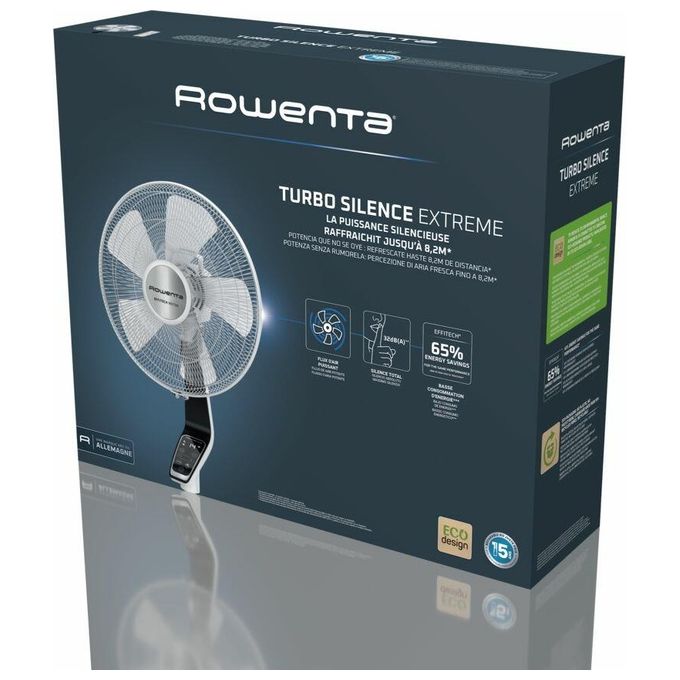 Rowenta VU5690 Turbo Silence Extreme Ventilatore a Piantana 40 cm 14 Velocita' 3990 m³-h 35 dB Telecomando colore Nero
