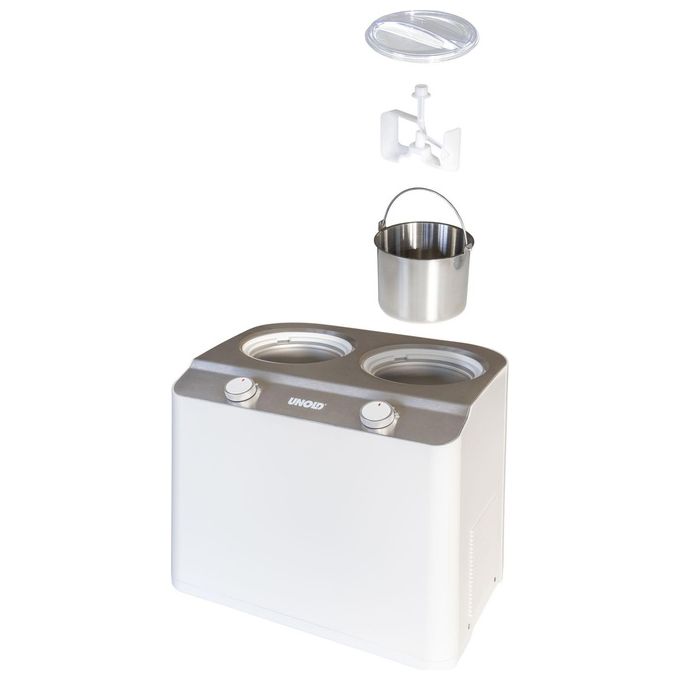 Unold 48835 Doppio Gelatiera a Compressore 2 vasche 2,4 L 250W colore Nero Acciaio Satinato