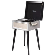 Denver VPR-250 Giradischi Retro con Radio FM Bluetooth USB 33 1-3 45 78 rpm Altoparlanti Integrati Legno colore Nero Grigio
