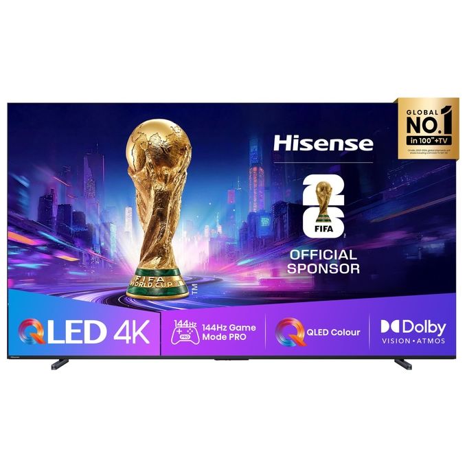 Hisense 100E7QPRO Smart TV QLED 100'' 4K Ultra HD 144Hz HDR Dolby Vision AMD FreeSync Premium VIDAA colore Nero