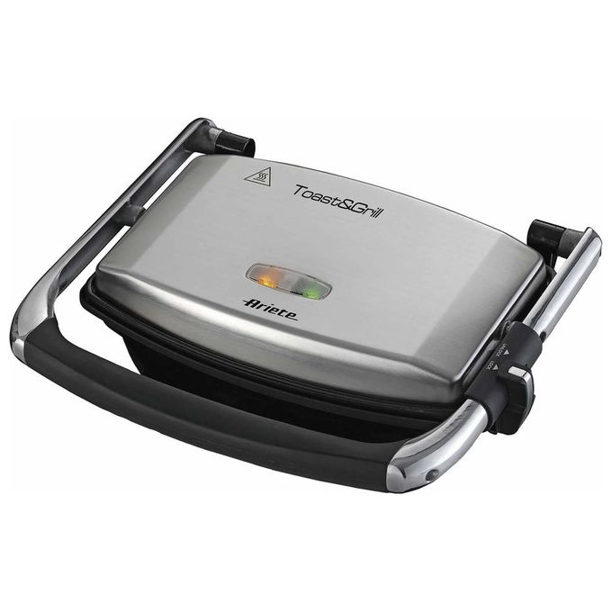 Ariete 1911 ToastandGrill Slim - Piastra Elettrica Antiaderente rigata 1000W Argento