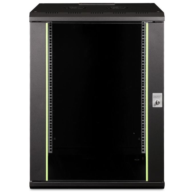 Digitus DN-19 16U-6-6-SW Unique Armadio Rack a Parete 19'' 16U 100 Kg IP20 porta in vetro colore Nero