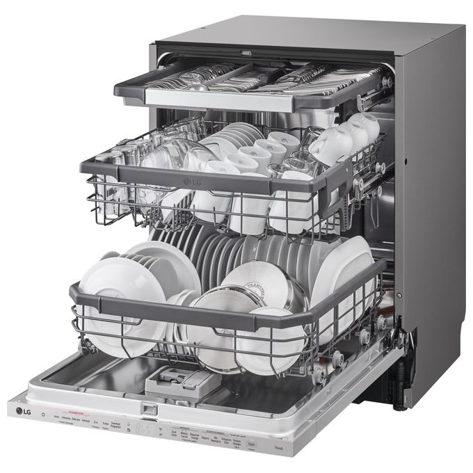 LG DB365TXS QuadWash Lavastoviglie Incasso a Scomparsa Totale 14 coperti Classe B 43 dB TrueSteam Wi-Fi (55x60x82 cm) colore Acciaio Inox