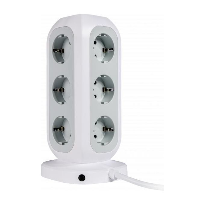 Verbatim 49547 EU Power Tower Multipresa 11 Prese AC 2 USB C 2 USB A con Interruttore Cavo 2 m colore Bianco