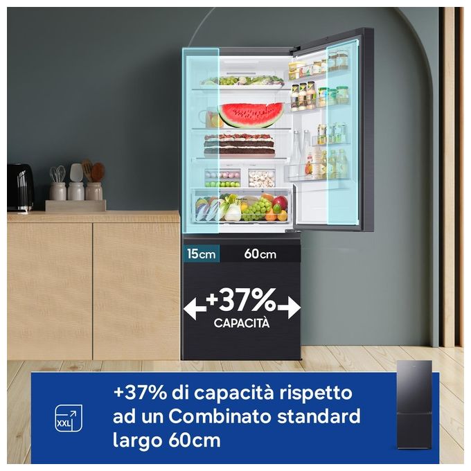 Samsung RB50DG601EB1EF F1rst 75 AI Frigorifero Combinato 508 L 192 cm Classe E 35 dB No Frost SpaceMax Wi-Fi colore Antracite