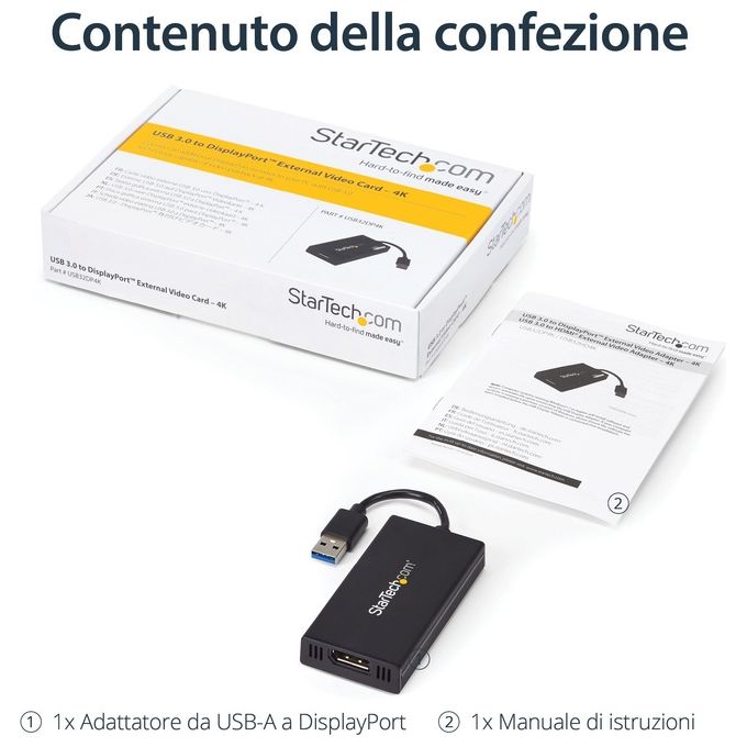 StarTech.com Adattatore Convertitore Usb3.0 a Displayport Ultra hd 4k