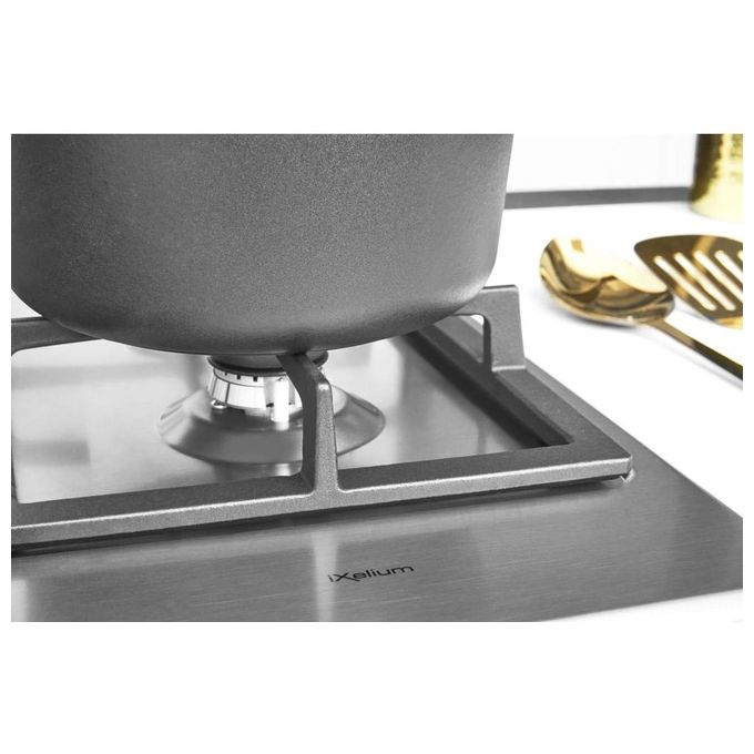 Whirlpool GMR 7522-IXL Piano Cottura a Gas 5 Zone iXelium Griglie in Ghisa 73 cm Acciaio Inox