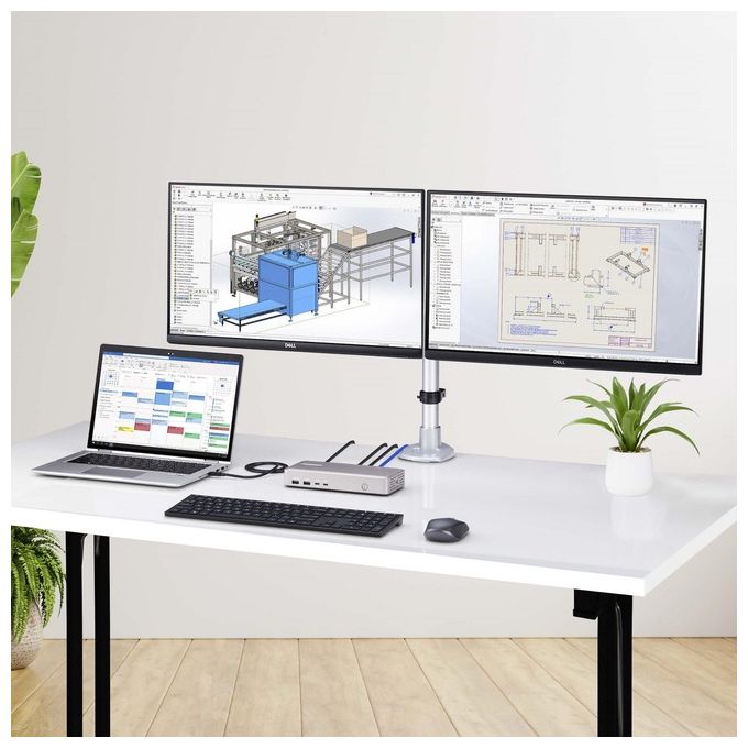StarTech.com 155UE-USB4-DOCK Docking Station USB4 Doppio Monitor HDMI 4K 120Hz 8K 6x USB 2.5GbE 100W PD colore Argento