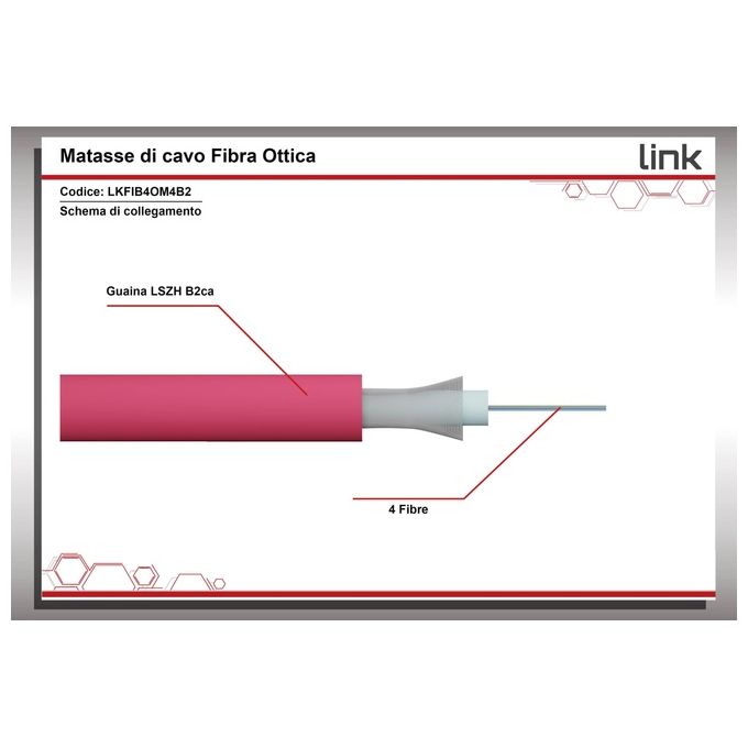 Link Cavo Fibra Ottica 4 Fibre Loose OM4 Antiroditore Lszh Classe B2ca al Metro