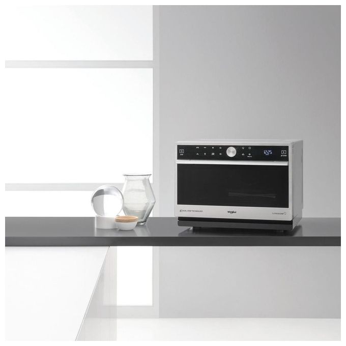 Whirlpool MWSC 9133 SX Supreme Chef Forno a microonde Combinato 33 L 1000 W Grill Vapore Crisp 6° SENSO colore Acciaio Inossidabile