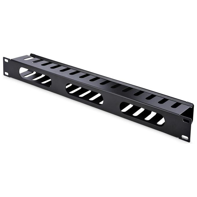 StarTech Pannello Gestione Cavi Orizzontale per armadi rack 1U con canalina passacavi a denti e copertura