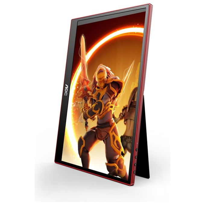 AOC 16G3 Monitor portatile da gaming 15.6'' IPS Full HD 144 Hz FreeSync USB-C HDMI colore Nero Rosso