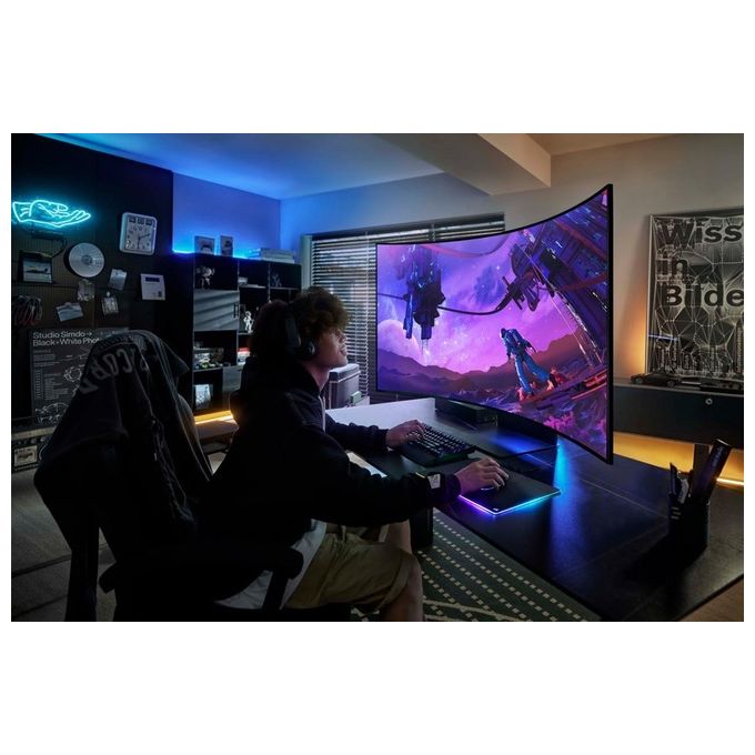 Samsung LS55CG970NUXEN Odyssey Ark 2ª Gen. Monitor Gaming Curvo 55'' UHD 4K 165Hz 1ms HDR10+ Quantum Mini LED colore Nero