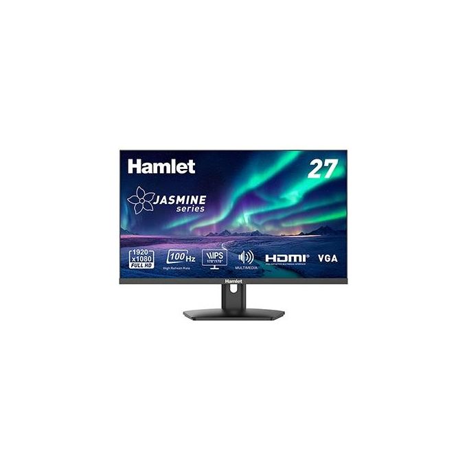 Hamlet HM27JF-V Jasmine Monitor PC 27'' FHD IPS 100Hz HDMI VGA Altoparlanti Integrati colore Nero