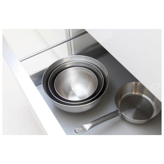 Brabantia Mixing Bowl Ciotola Graduata con Base in Silicone Steel Matt Black 3 Litri