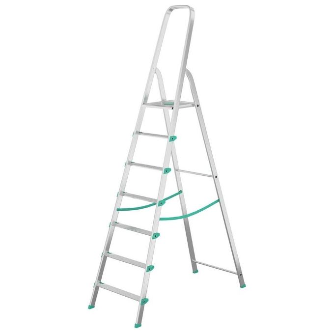 Colombo Scala LIBELLULA 7 gradini in alluminio con gradini antiscivolo piedini antiscivolo portata max 150kg EN131 Made in Italy