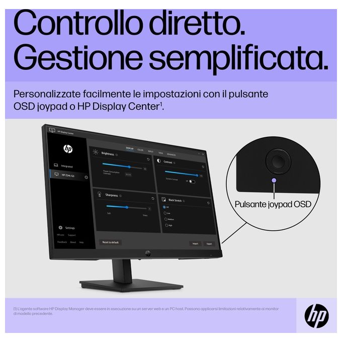 HP 64W30AA#ABB P22h G5 Monitor PC 21.5'' Full HD 1920x1080 IPS 75Hz Altoparlanti integrati colore Nero
