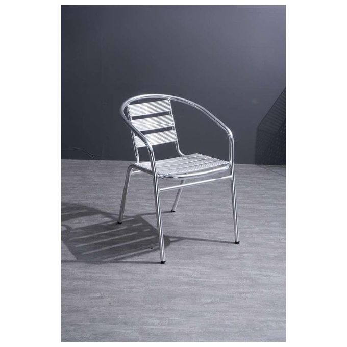 ARCHIMEDE Sedia Impilabile Alluminio con Braccioli 53x57x72cm SerenaGroup 40214R
