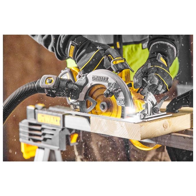 DEWALT DCS573NT-XJ Sega Circolare a Batteria 18V Brushless Diametro Lama 190 mm Profondita' di Taglio 67 mm Inclinazione 57° Luce LED Freno Elettronico colore Giallo-Nero