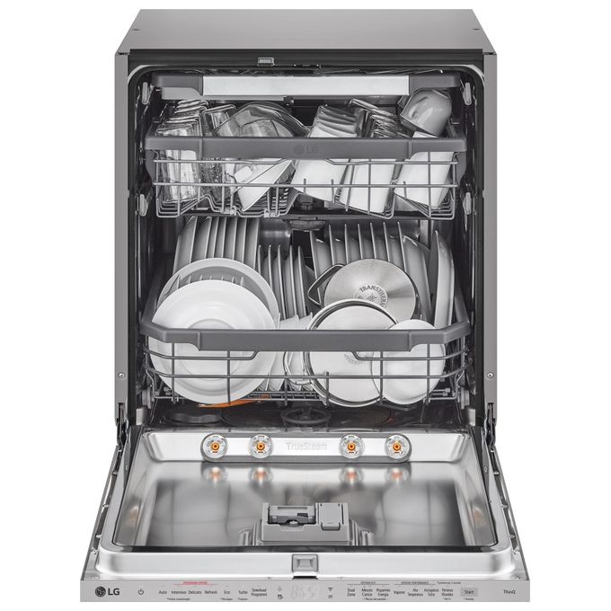 LG DB365TXS QuadWash Lavastoviglie Incasso a Scomparsa Totale 14 coperti Classe B 43 dB TrueSteam Wi-Fi (55x60x82 cm) colore Acciaio Inox