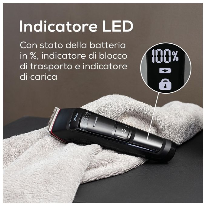Beurer MN5X Tagliacapelli 6 Lunghezze di Taglio Lama Acciaio Inox 7 Accessori Autonomia 270 min colore Nero