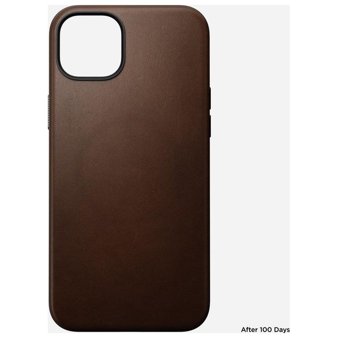 Nomad Modern Custodia in Pelle per iPhone 15 Plus Brown