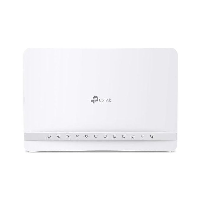 TP-Link VX231V V1 Router Wireless Modem DSL Switch 3 Porte Wi-Fi 6 Dual Band 1800 Mbps VDSL2 fino a 300 Mbps Porta Ethernet Fibra Ottica Telefonia DECT colore Nero