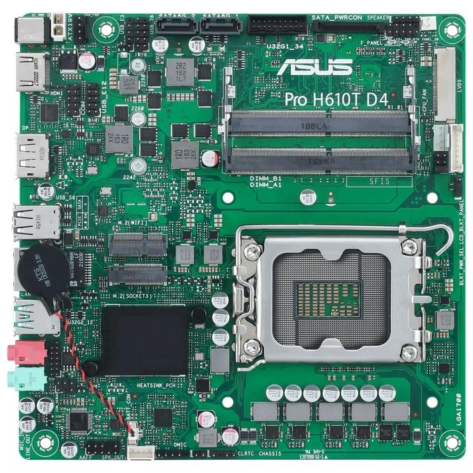 ASUS 90MB1AM0-M0EAYC Pro H610T D4-CSM Scheda madre mini ITX Intel H610 LGA 1700 DDR4 fino a 64 GB M.2 SATA HDMI DisplayPort colore Nero