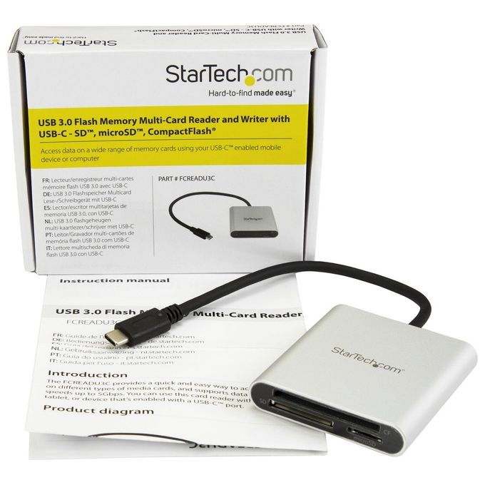 StarTech Lettore Multischede Esterno per Flash Card SD-MMC-CF Usb 3.1