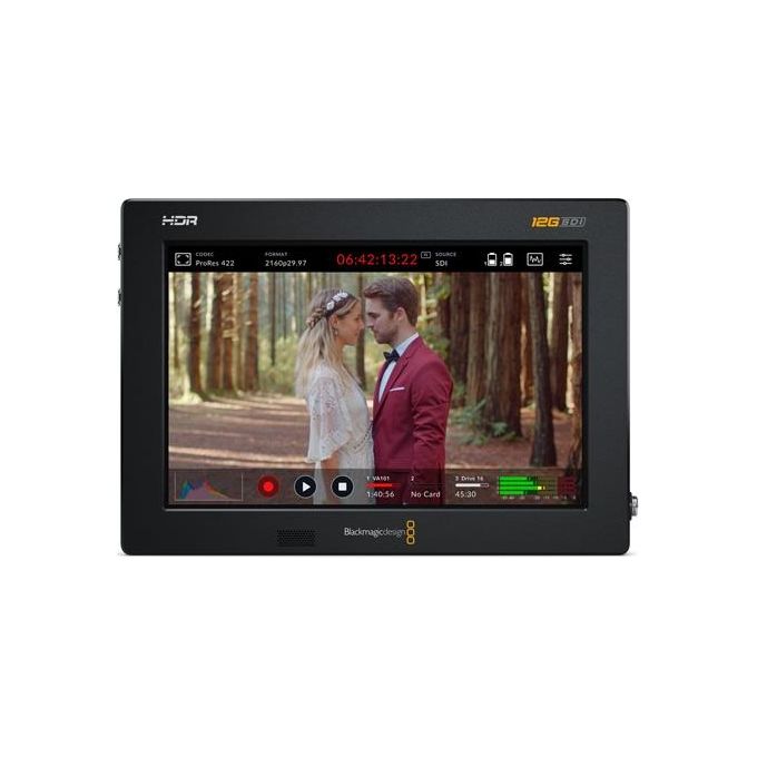 Blackmagic Design HYPERD-AVIDA12-7HDR Monitor di Trasmissione 7'' con Registrazione HDMI-SDI 3G 1080p60 LUT 3D Batteria Serie L compatibile colore Nero
