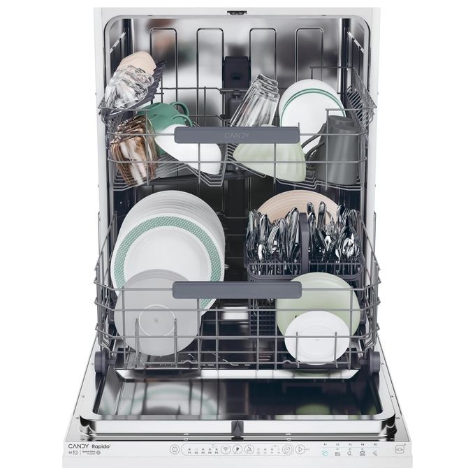 Candy CS4E7L0W RapidÓ Lavastoviglie Incasso Scomparsa Totale 14 coperti Classe E 47 dB Wi-Fi (82x60x56 cm) colore Bianco