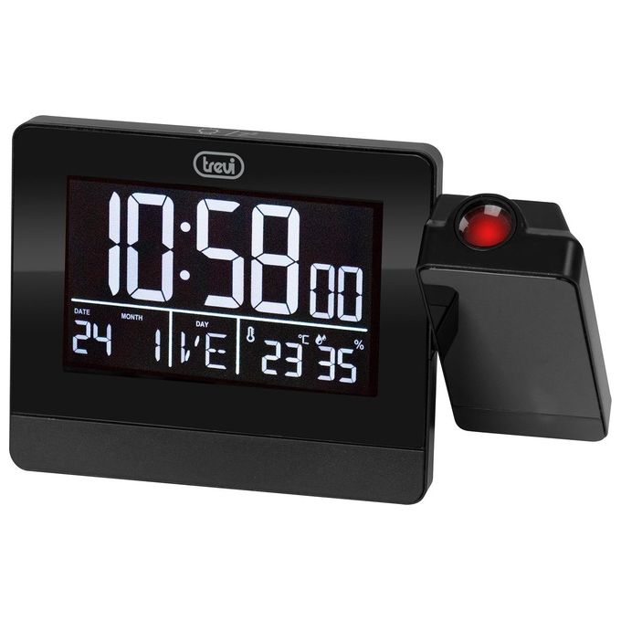 Trevi EC 884 PJ Orologio-Sveglia Digitale con Proiezione Orario Nero