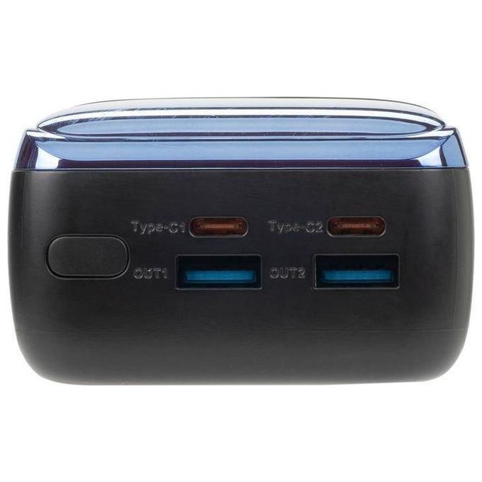 Rivacase VA1080 Powerbank 30000 mAh 65W Power Delivery QC3.0 4 porte Display LCD colore Nero Blu