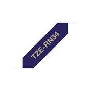 Brother TZE-RN34 Nastro per Etichettatrice Oro su Blu Navy